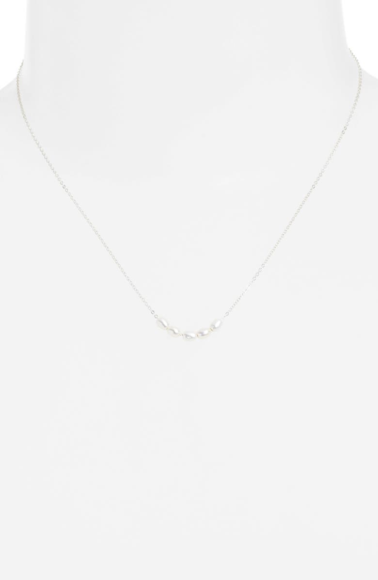 Set & Stones Landon Freshwater Pearl Necklace, Alternate, color, Silver