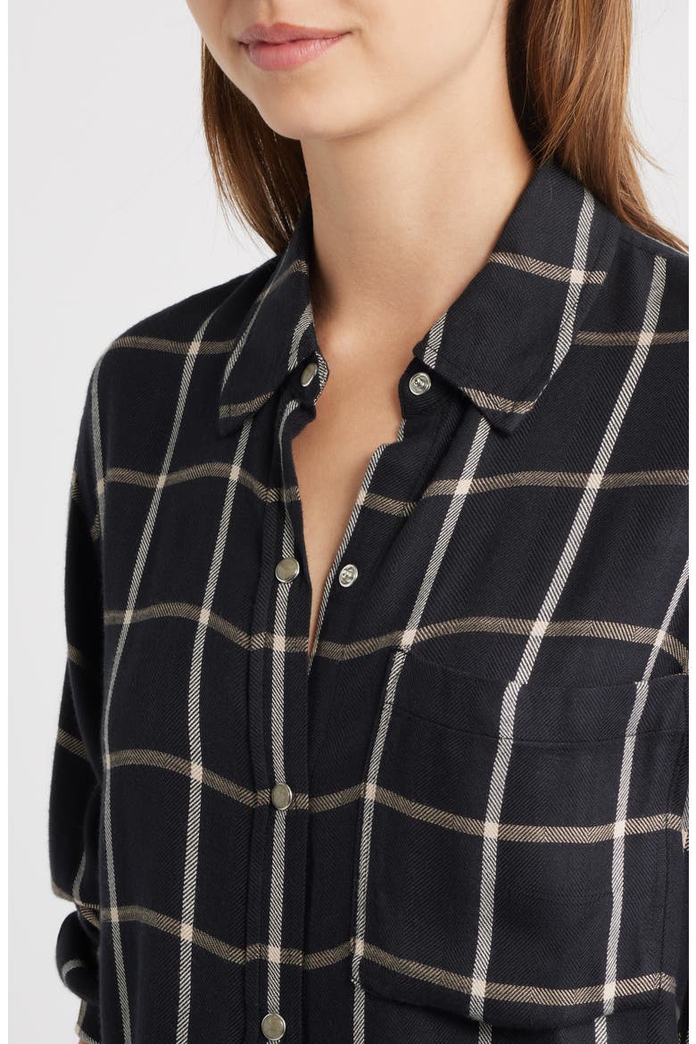 Malin Windowpane Plaid Snap-Up Shirt, Alternate, color, ONYX SAND BIRCH