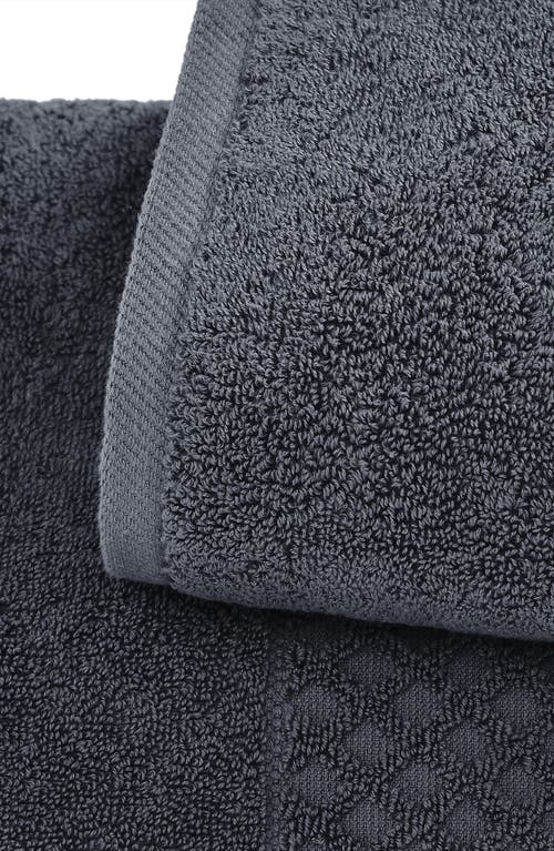 Woven & Weft Diamond Texture 4-piece Bath Towel Set In Stone Blue