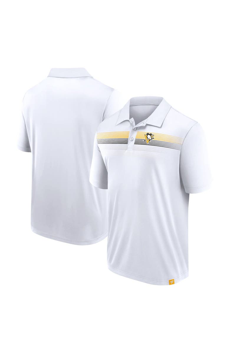 FANATICS Men's Fanatics Branded White Pittsburgh Penguins Victory For Us Interlock Polo, Main, color,