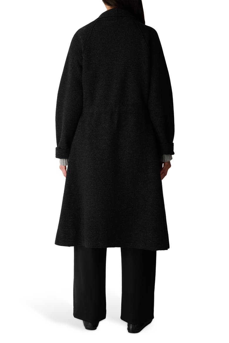 Wing Collar Tie Waist Wool Coat, Alternate, color, CHARCOAL