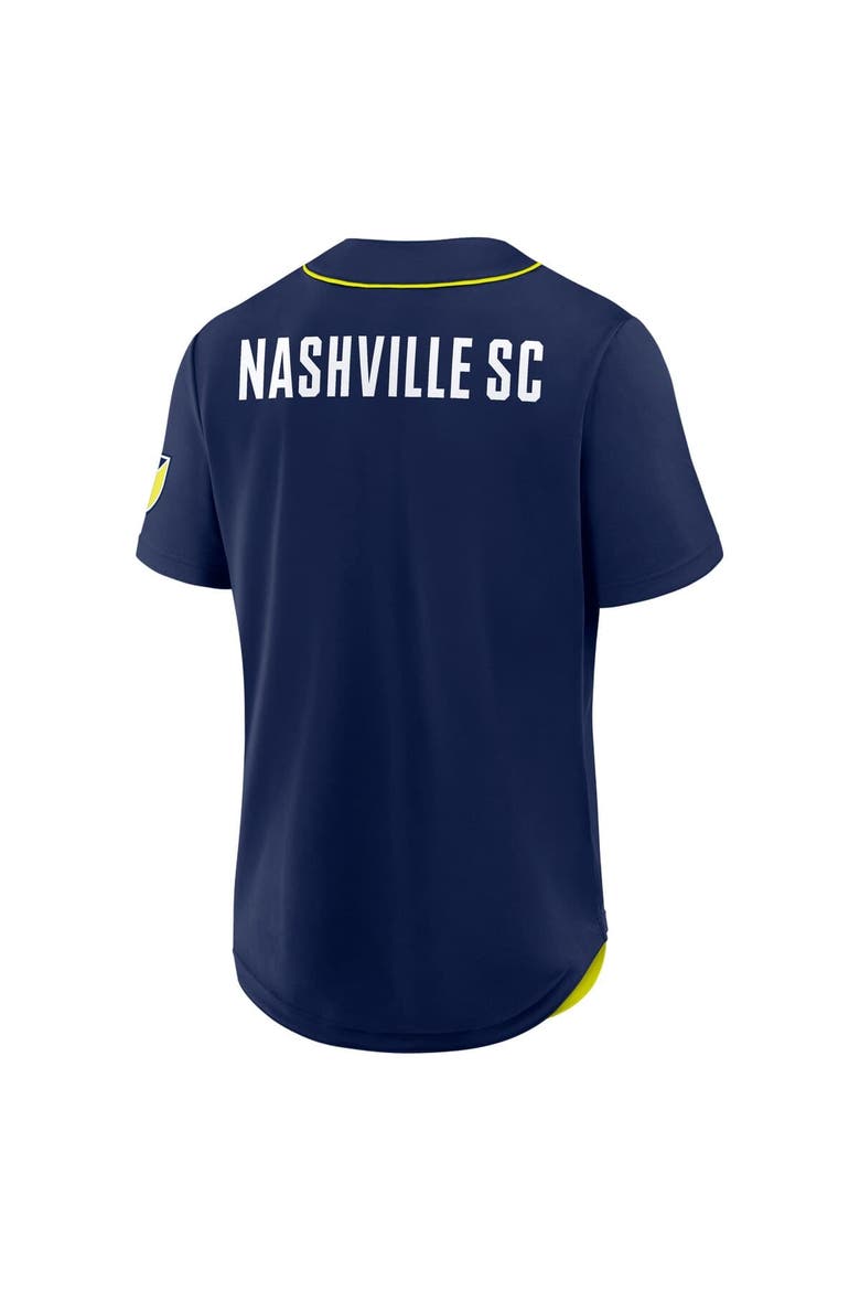 Men's Fanatics Navy Nashville SC Injury Time Baseball Jersey, Alternate, color, Navy