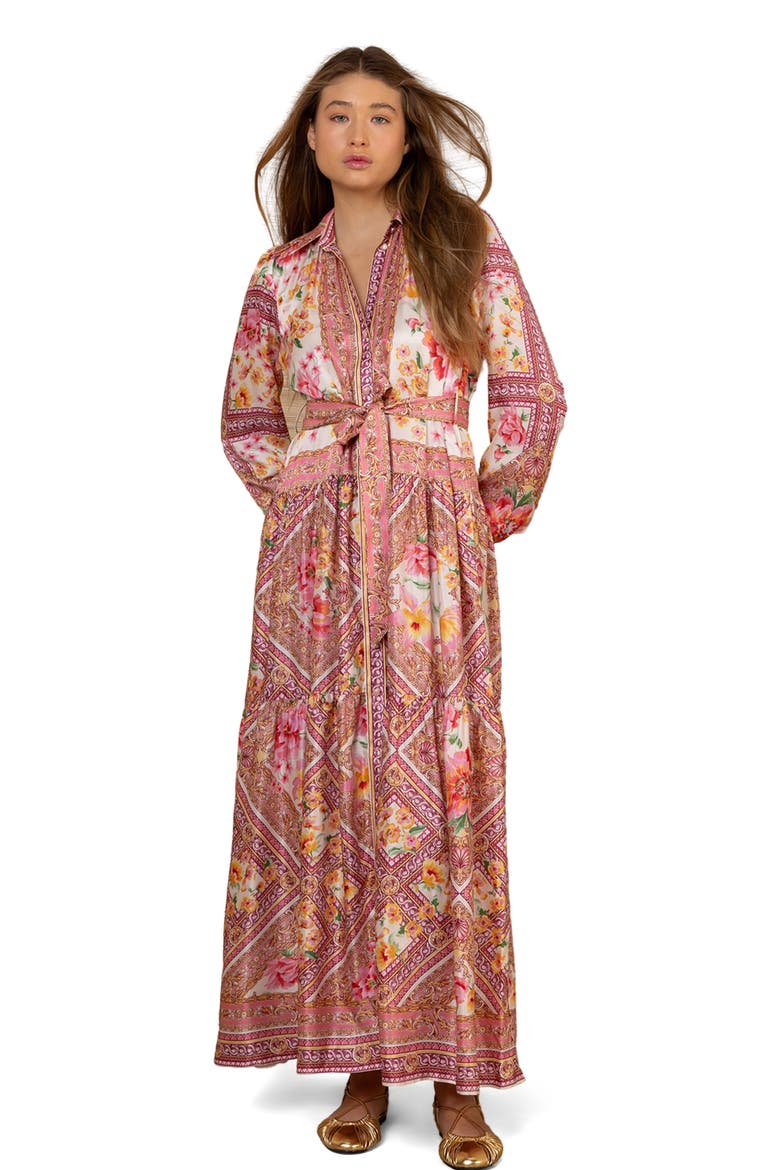 Nicandra Charmeuse Maxi Dress, Main, color, Coral