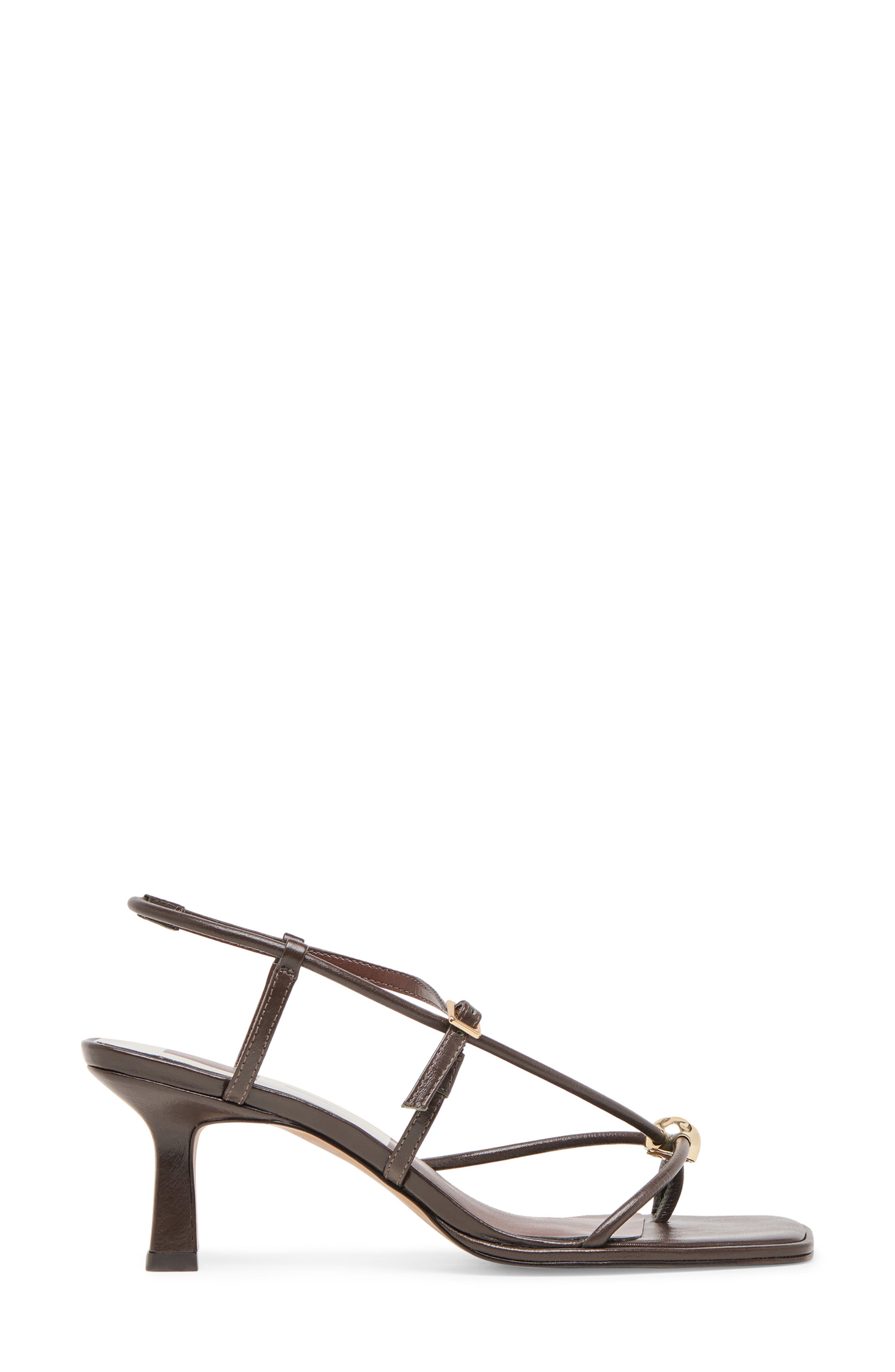 Mylee Heels Sandal, Alternate, color, DARK BROWN LEATHER