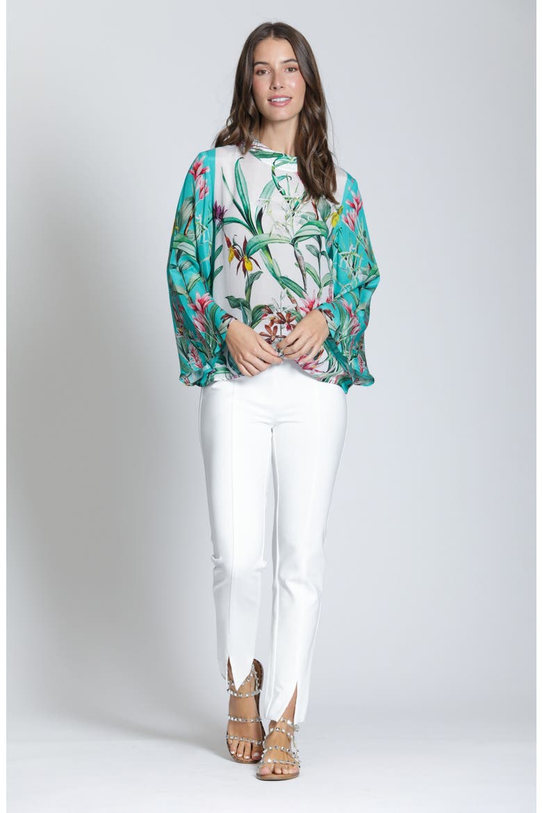 Floral Top, Alternate, color, TURQUOISE MULTI