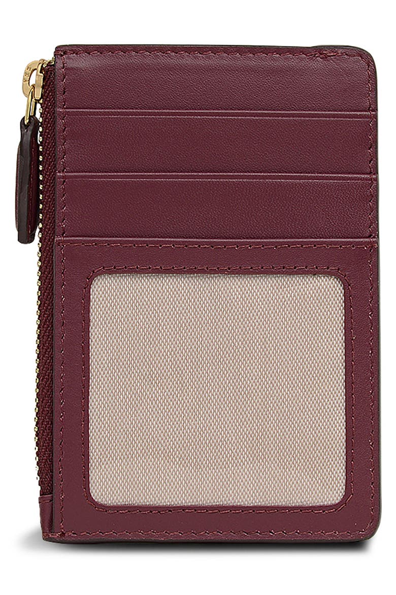 Hadley Lane Leather Card Case, Alternate, color, DARK CHERRY