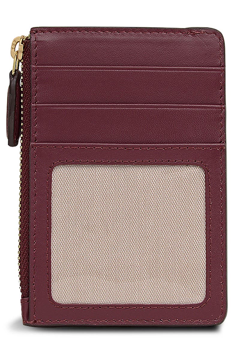 Radley Hadley Lane Leather Card Case, Alternate, color, Dark Cherry