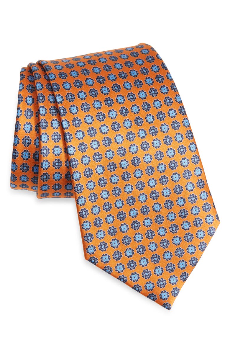 ZEGNA Ermenegildo Zegna Medallion Silk Tie, Main, color, 