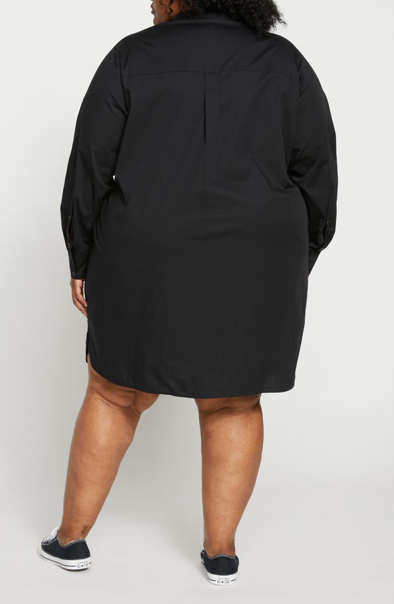 Universal Standard Rubicon Long Sleeve Stretch Cotton Poplin Shirtdress, Alternate, color,