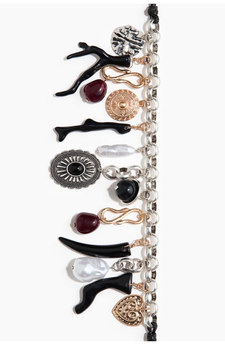 H&M Charm Necklace, Alternate, color, Black