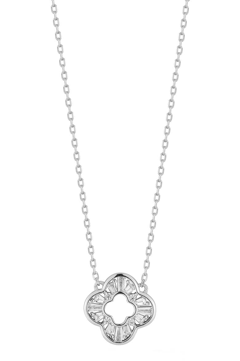 Clover Pendant Necklace, Main, color, SILVER