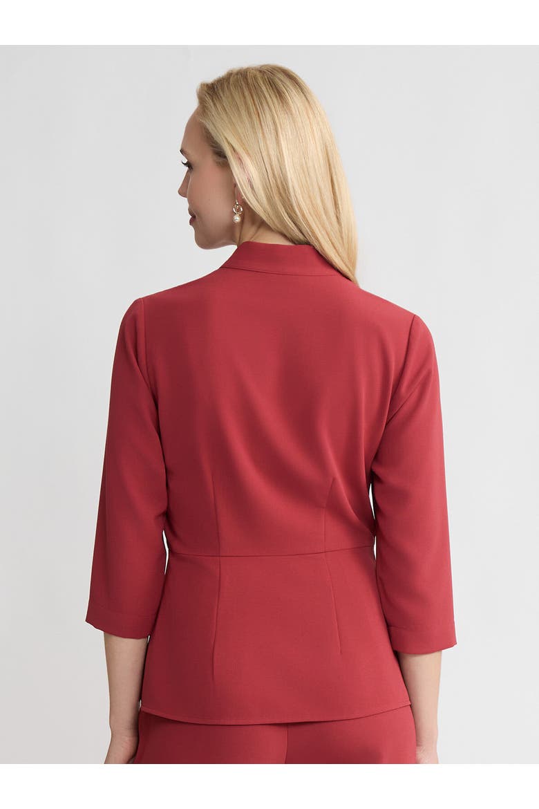 Buckle Detail Crepe Wrap Blouse, Alternate, color, Russet
