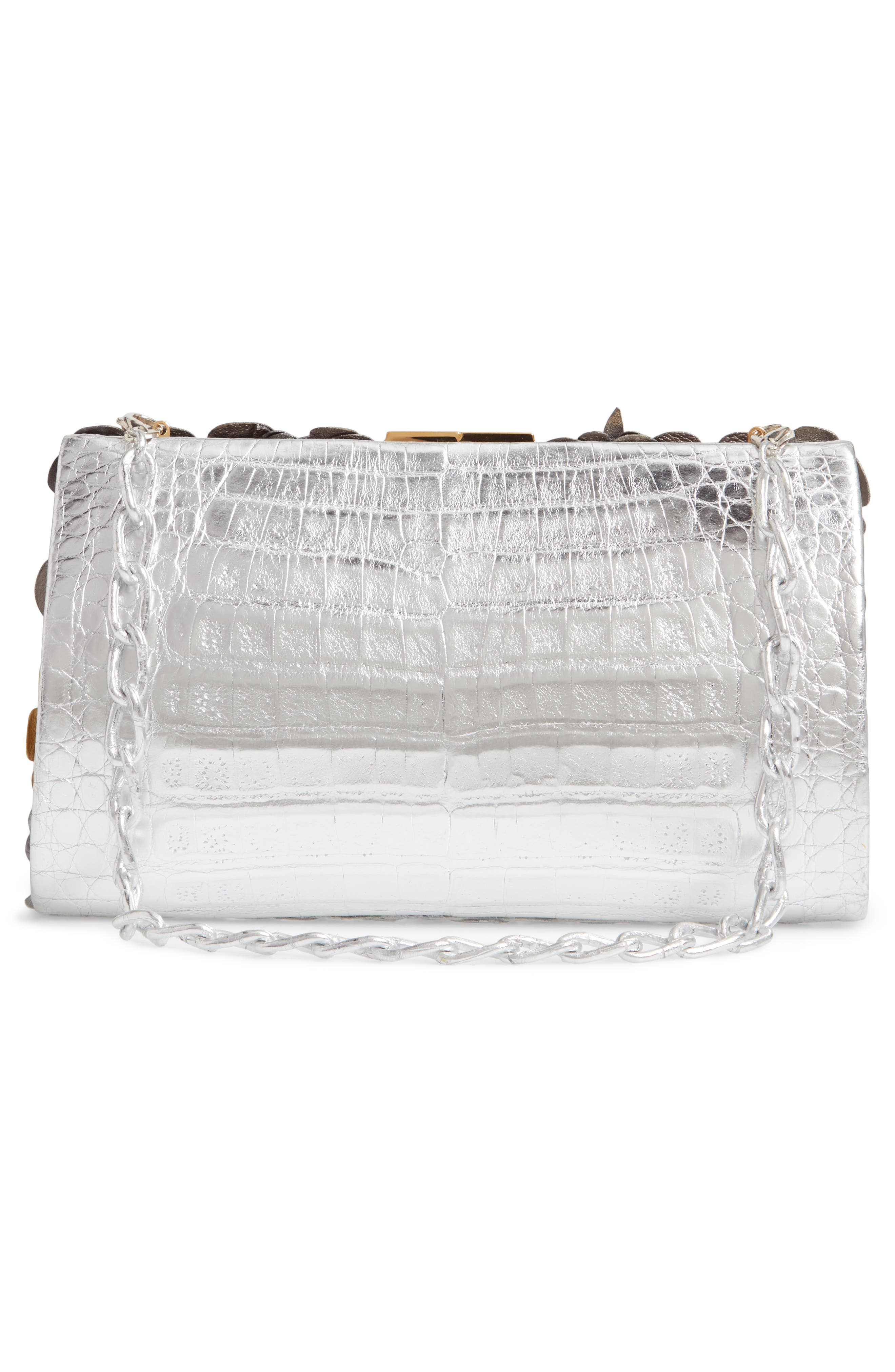 Nancy Gonzalez Flora Genuine Crocodile Clutch, Alternate, color, 