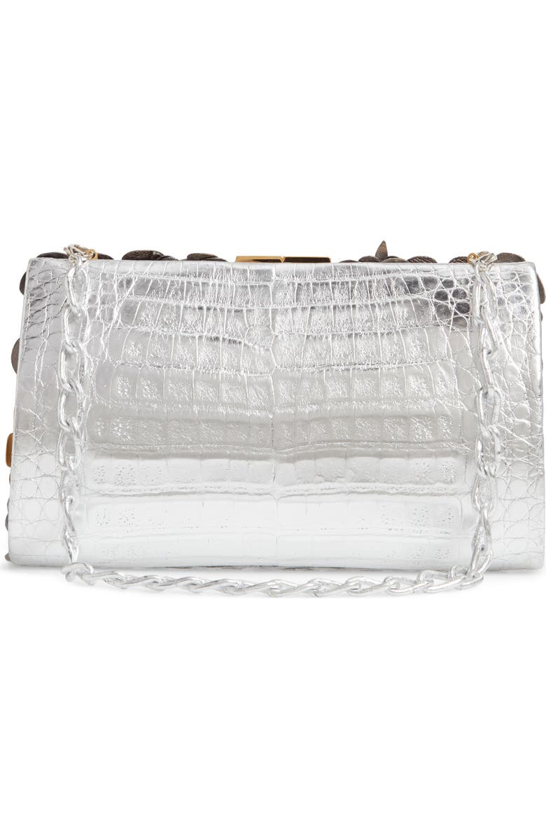 Nancy Gonzalez Flora Genuine Crocodile Clutch, Alternate, color,