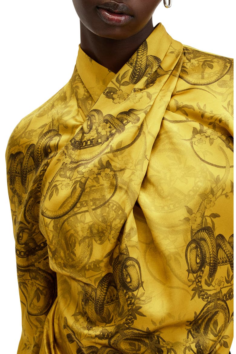 Zola Long Sleeve Satin Top, Alternate, color, HELENA GOLD YELLOW