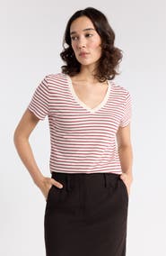 1901 V-Neck Cotton T-Shirt