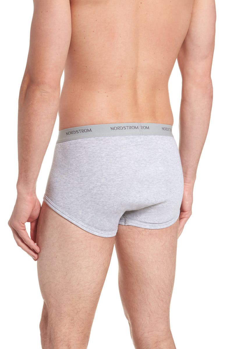 Nordstrom 4-Pack Supima<sup>®</sup> Cotton Briefs, Alternate, color, Black/ Navy/ Grey