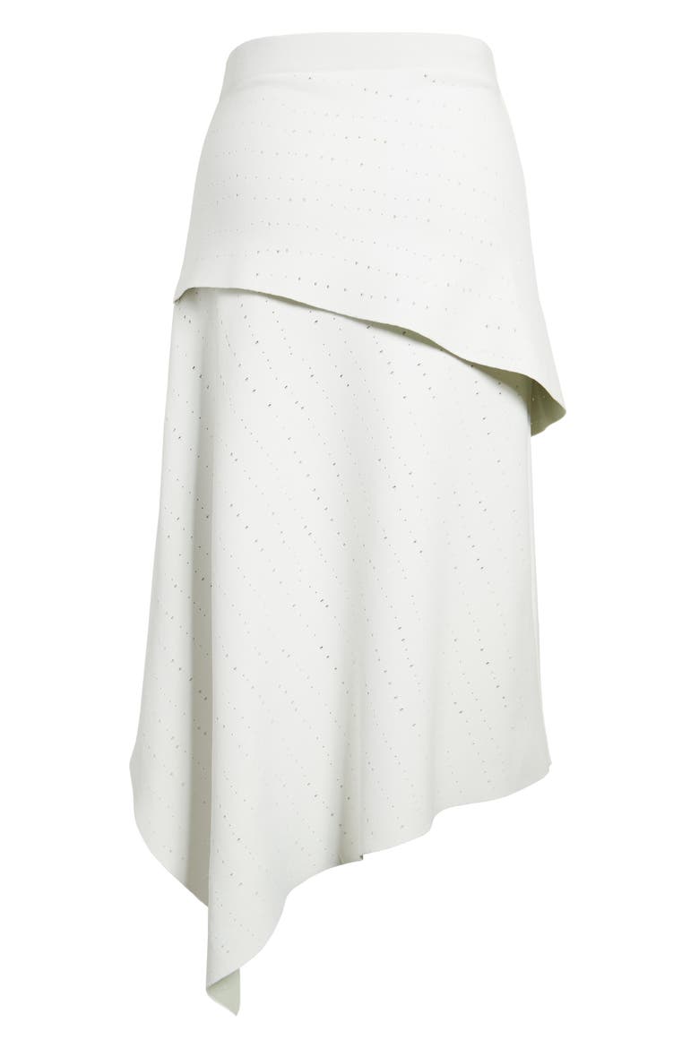 Pointelle Knit Asymmetrical Skirt, Alternate, color, OFF WHITE/ MINT