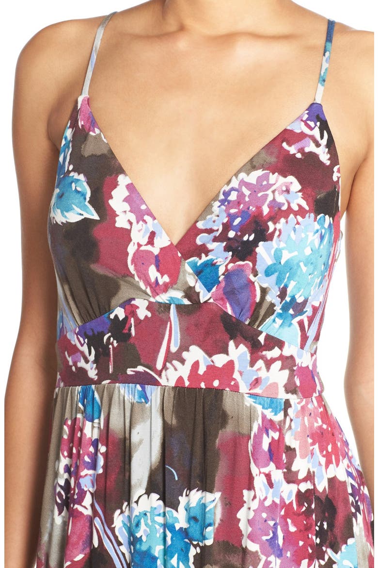 Floral Print Jersey Maxi Dress (Nordstrom Exclusive), Alternate, color, FOREST FLORAL