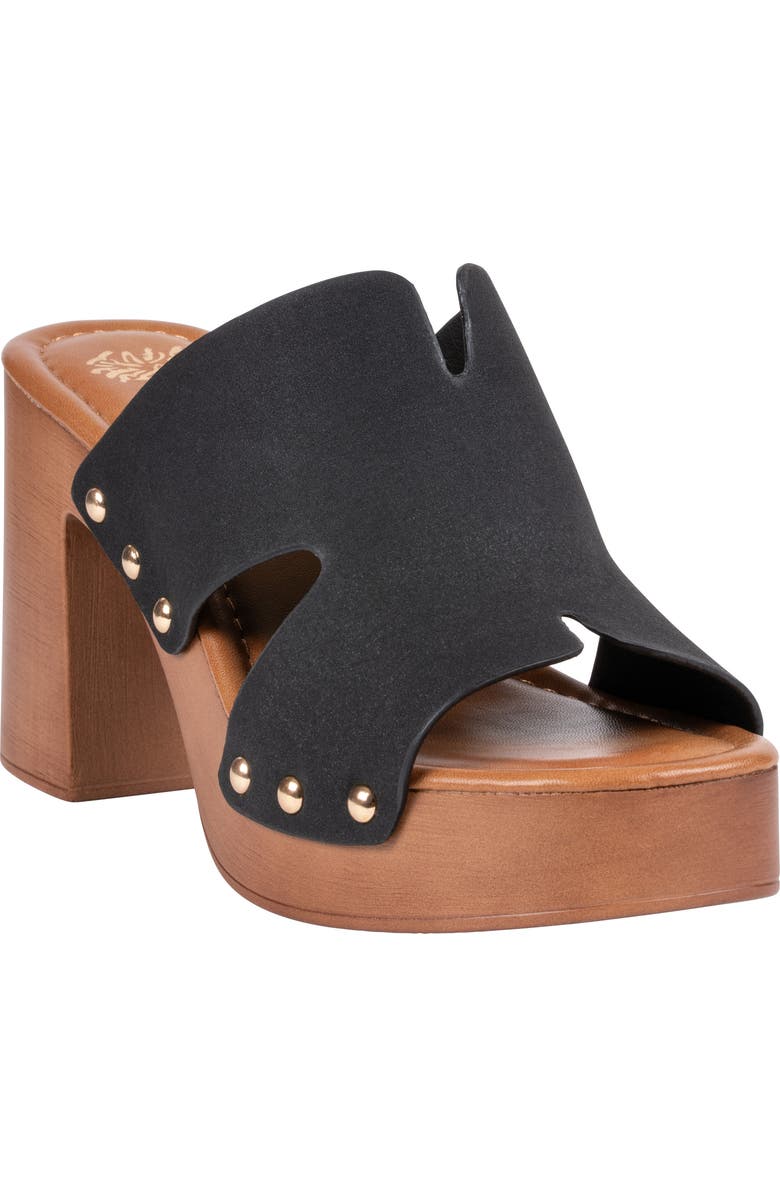 GOOD CHOICE NEW YORK Cocktail Cutout Platform Mule, Main, color, Black