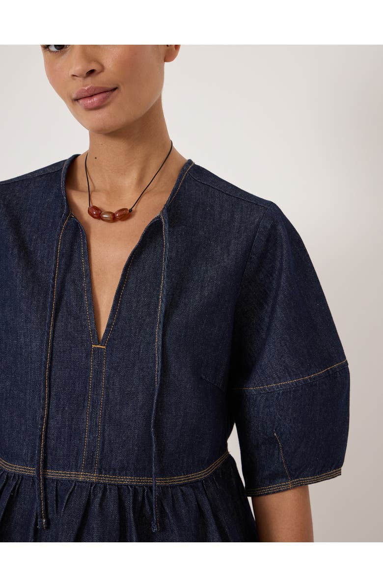 Hush Betty Barrel Sleeve Denim Top, Alternate, color, Rinse Wash