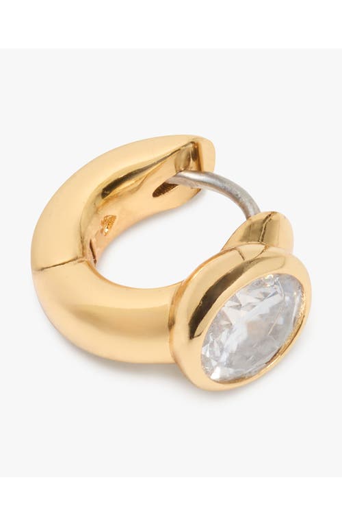 Kate Spade New York Keep Sparkling Huggie Hoop Earrings In Clear/gold.