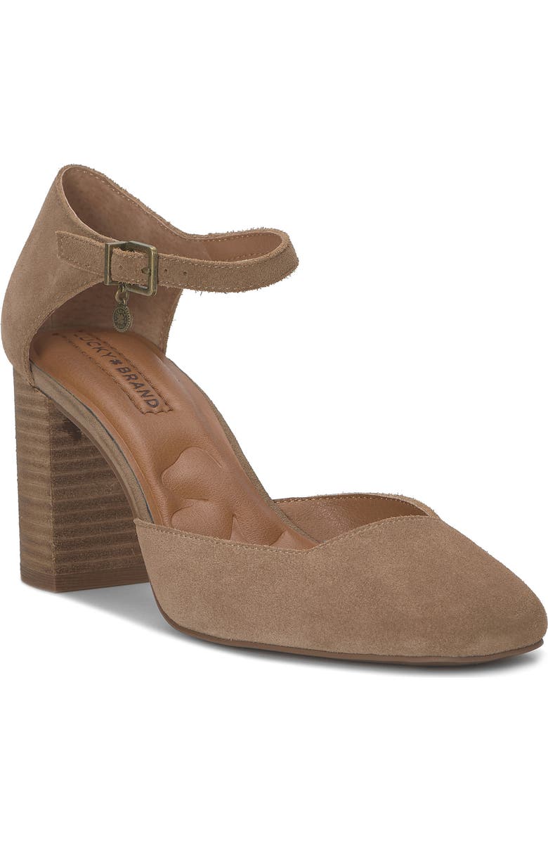 Lucky Brand Kanira Ankle Strap Pump, Main, color, Porcini Suede