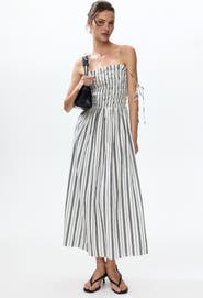 H&M Smocked-bodice tie-strap dress