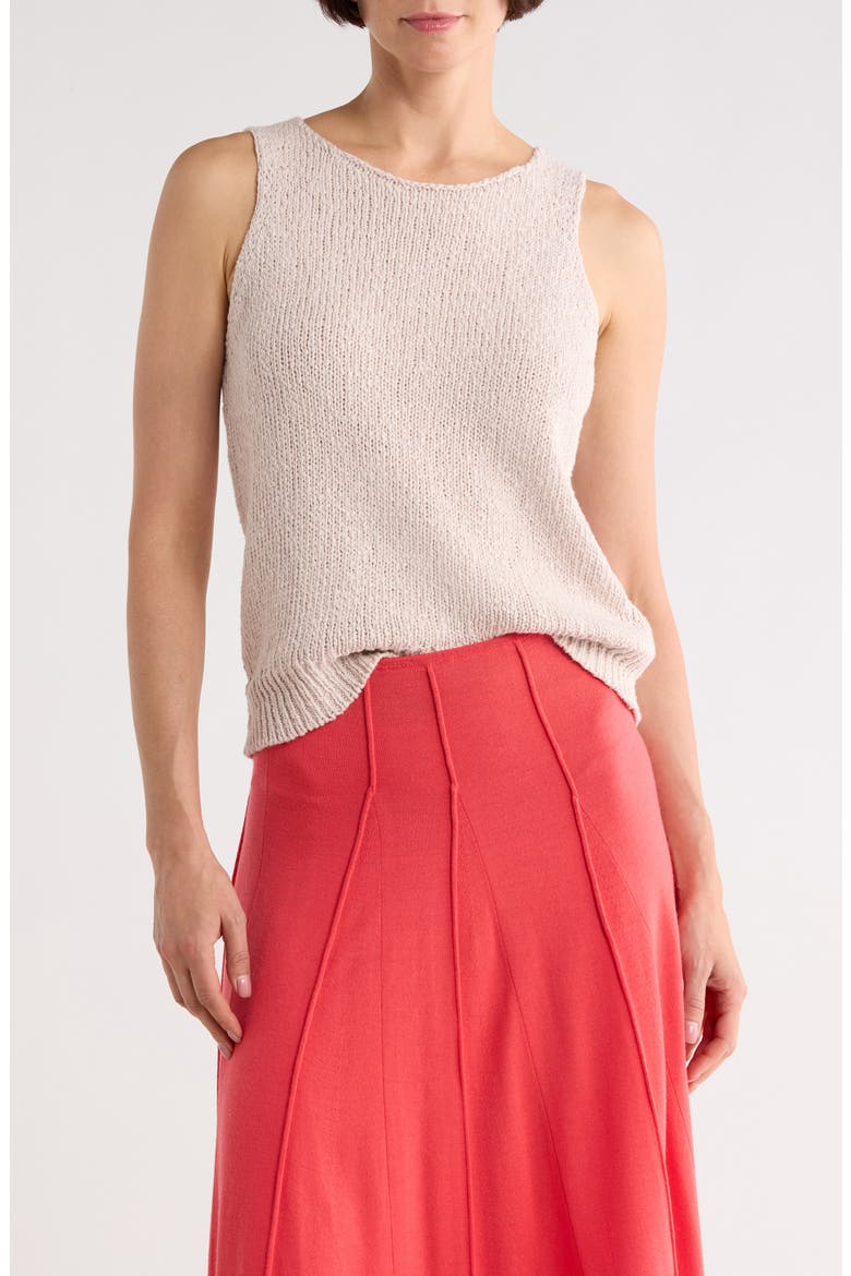 Scoop Neck Sweater Tank, Main, color, PEARL
