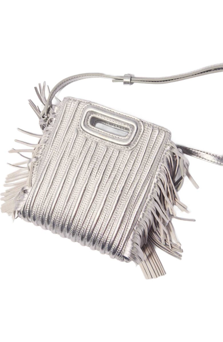 maje Metallic quilted leather M Mini bag, Alternate, color,