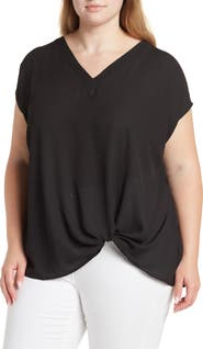 Pleione Twisted Hem Hi-Low Top