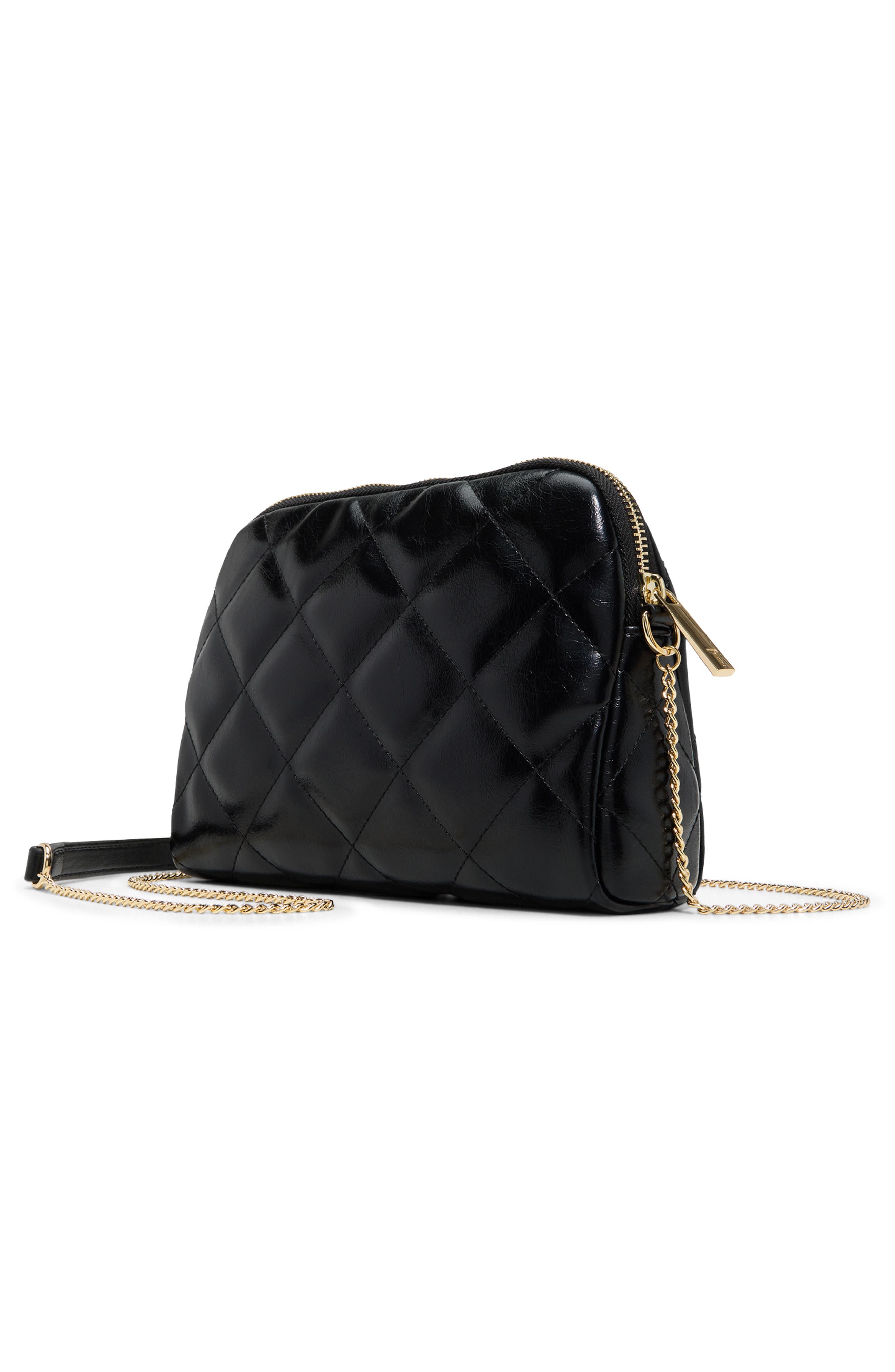 Lilibet Quilted Crossbody Bag, Alternate, color, SHINY BLACK