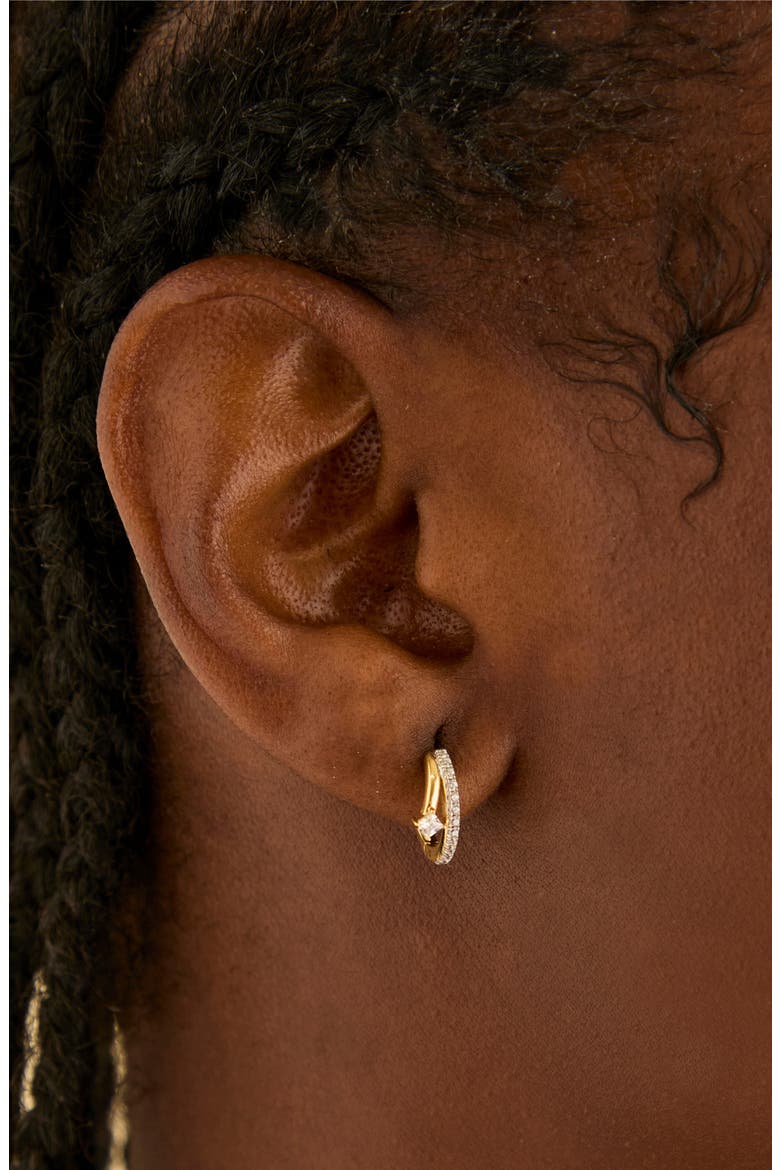 Crystal Illusion Huggie Earrings, Alternate, color, GOLD