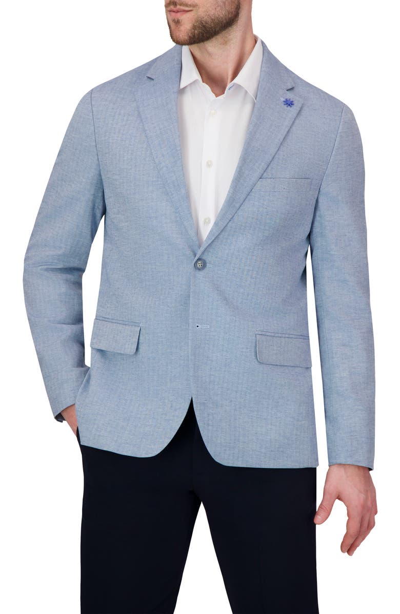 Report Collection Herringbone Cotton Blend Sport Coat, Alternate, color, Light Blue