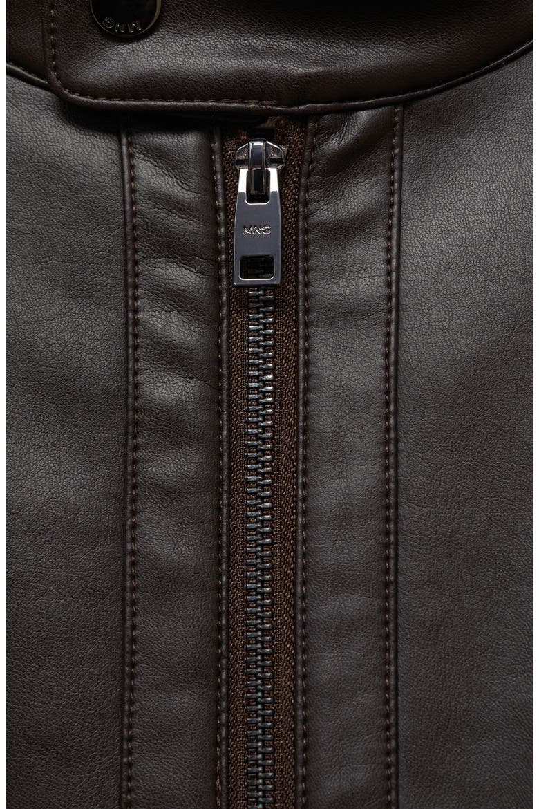 Faux Leather Jacket, Alternate, color, CHOCOLATE