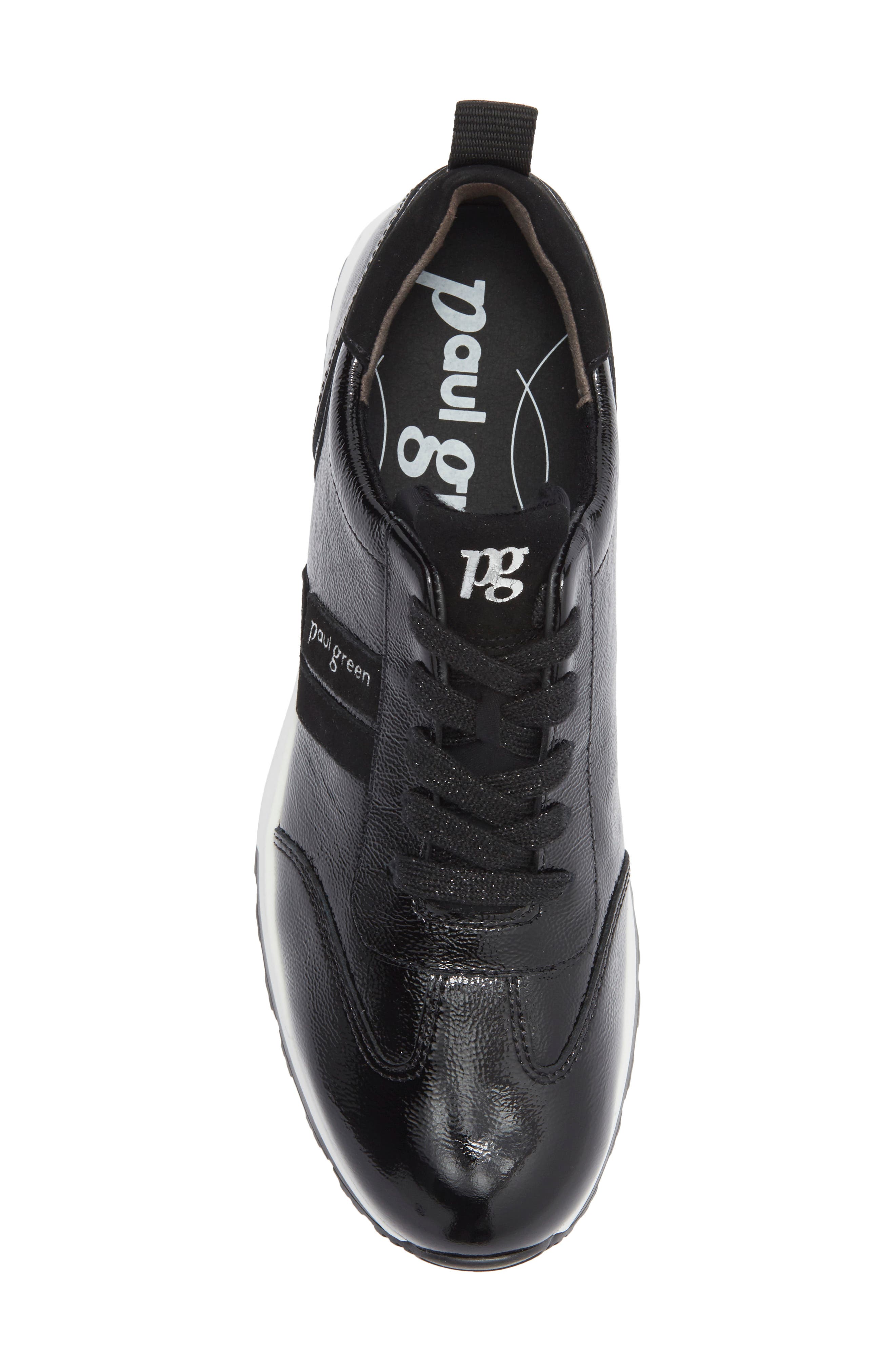 Paul Green Carrie Sneaker, Alternate, color, Black Crinkled Patent Combo