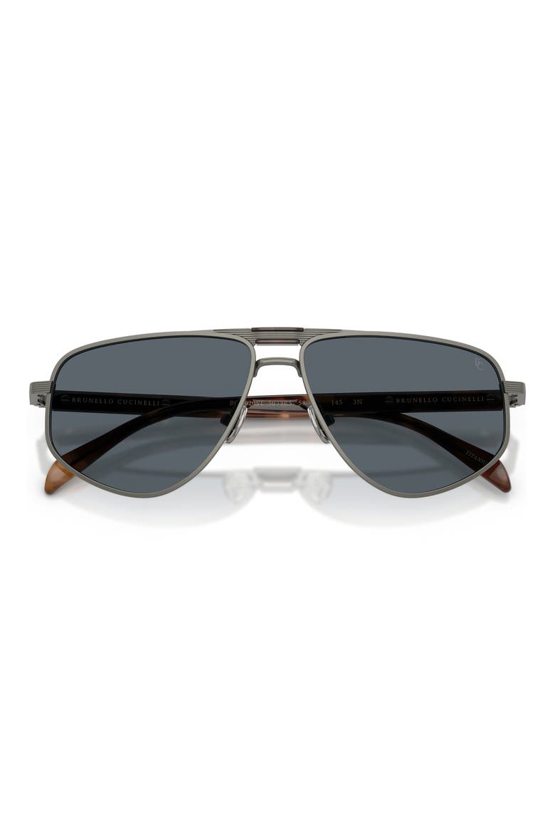 58mm Geometric Pilot Sunglasses, Alternate, color, MATTE ANTHRACITE