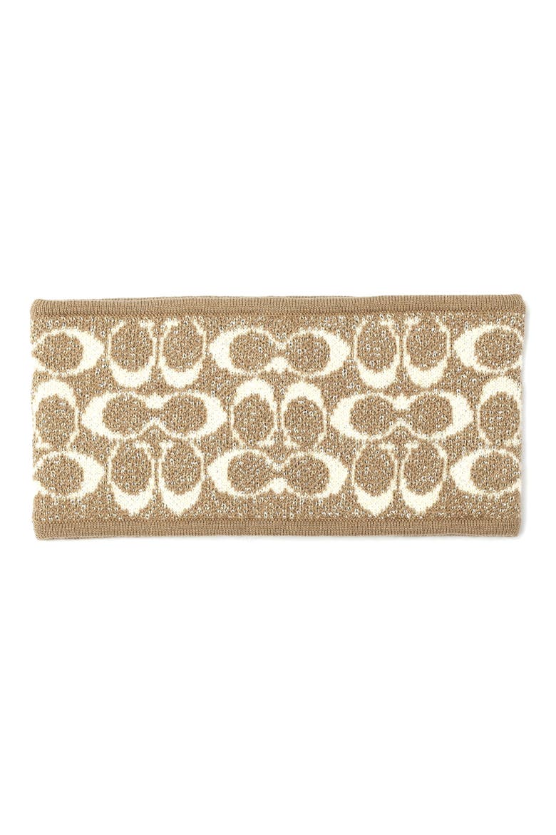 Metallic Signature C Headband, Alternate, color, GREY BIRCH