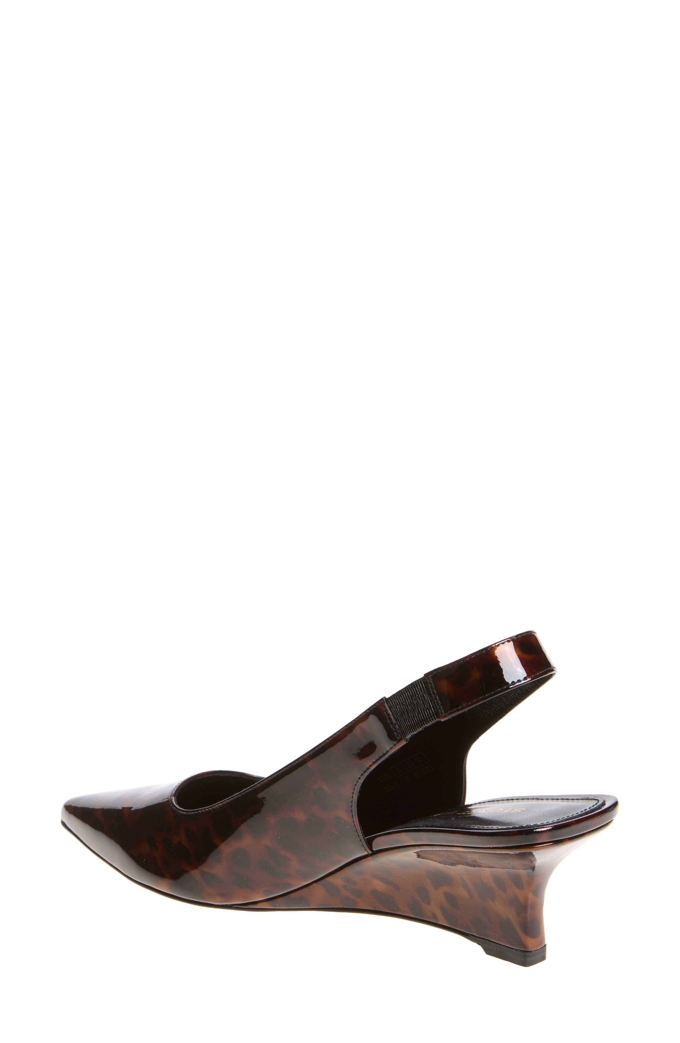 Vinnie Slingback Wedge Pump, Alternate, color, DARK BROWN GLOSS TOR