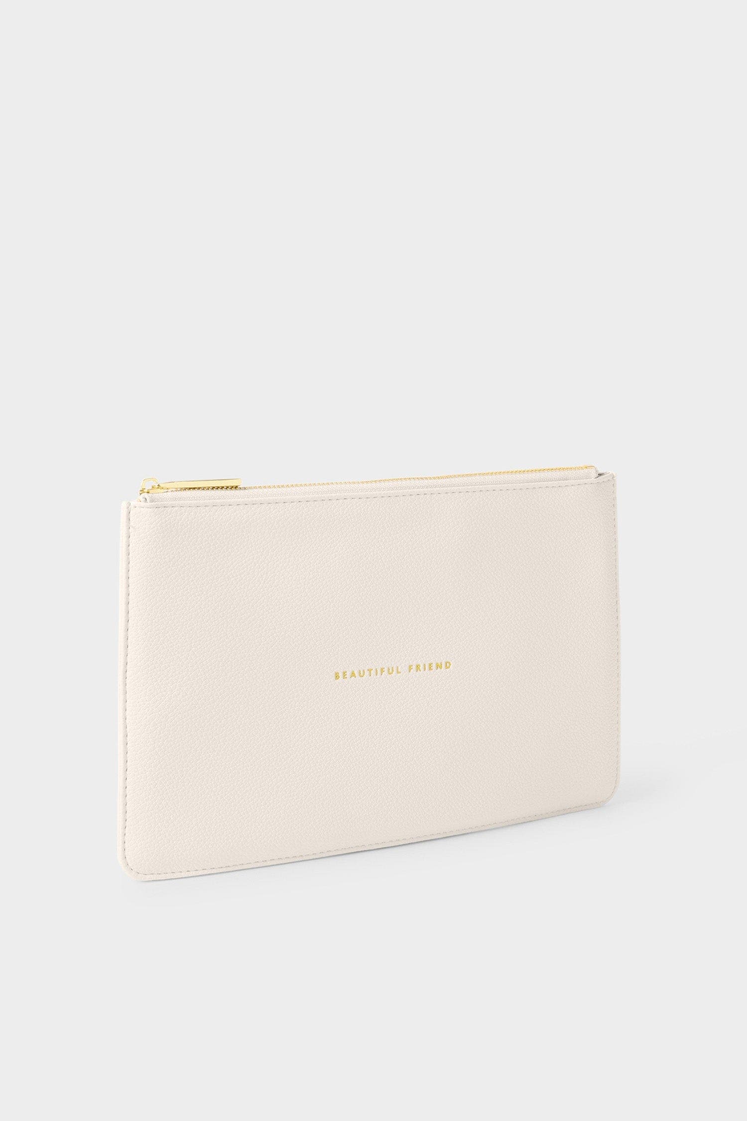 Katie Loxton Sentiment Pouch 
Beautiful Friend
, Main, color, White