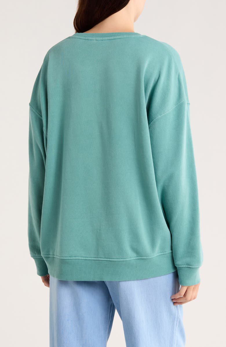 Roxy Born In Paradise Fleece Sweatshirt, Alternate, color, Mineral Blue