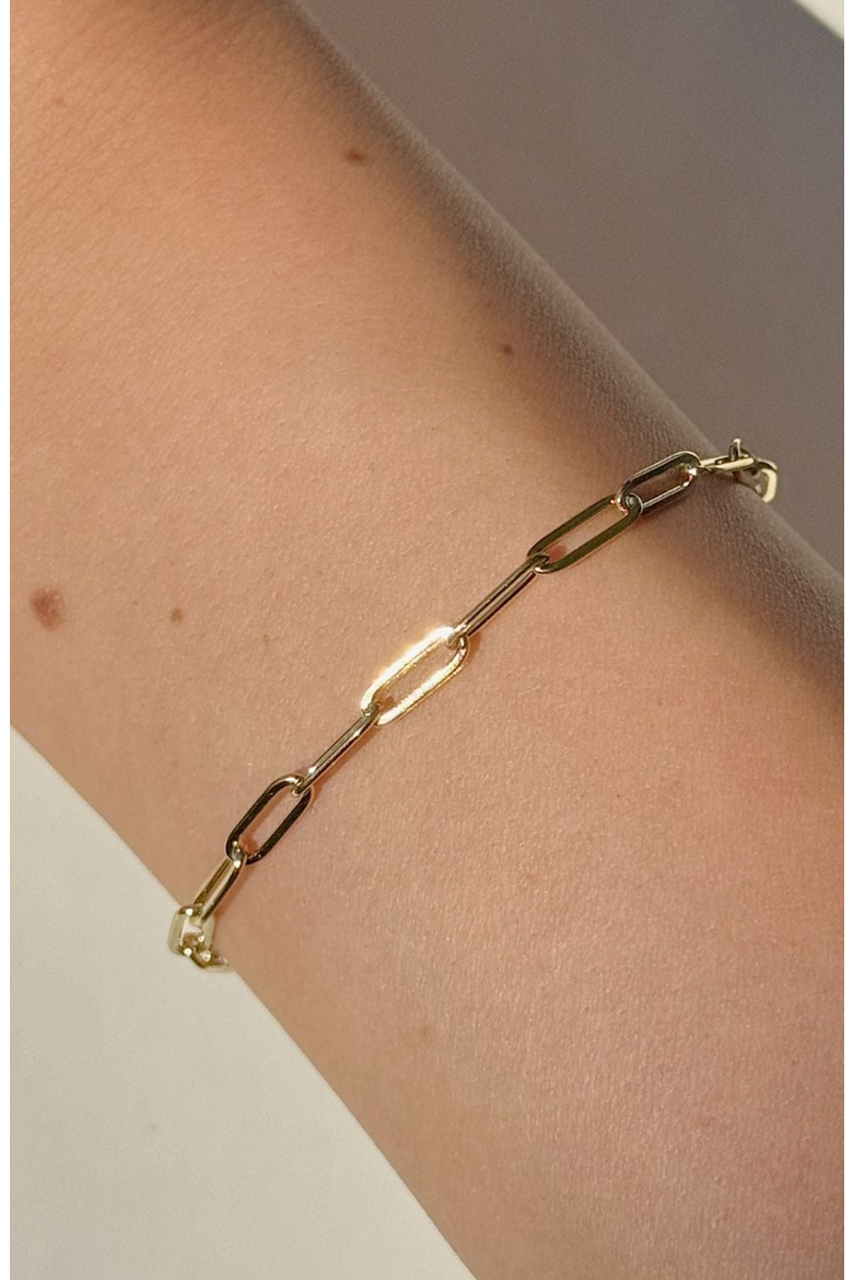 Paperclip Link Bracelet, Alternate, color, Gold