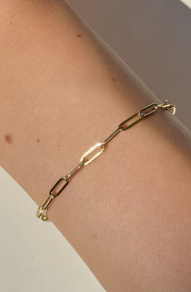 Little Sky Stone Paperclip Link Bracelet, Alternate, color, Gold