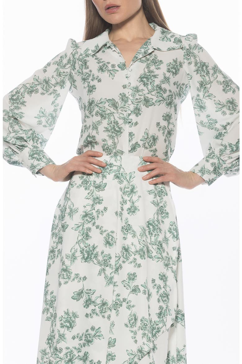 Rah Covered Button-Down Top, Main, color, GREEN FLORAL