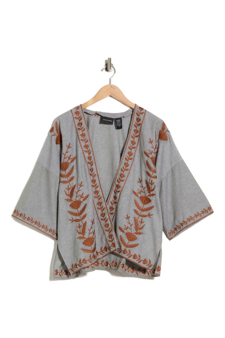 Embroidered Top, Alternate, color, CLOVER/ GINGER
