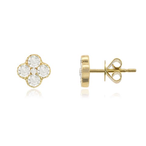 Large Diamond Clover Stud Earrings