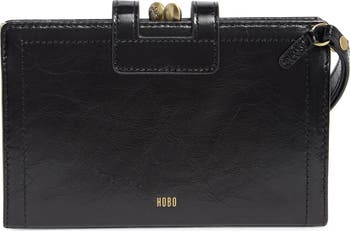 Violet Leather Wristlet