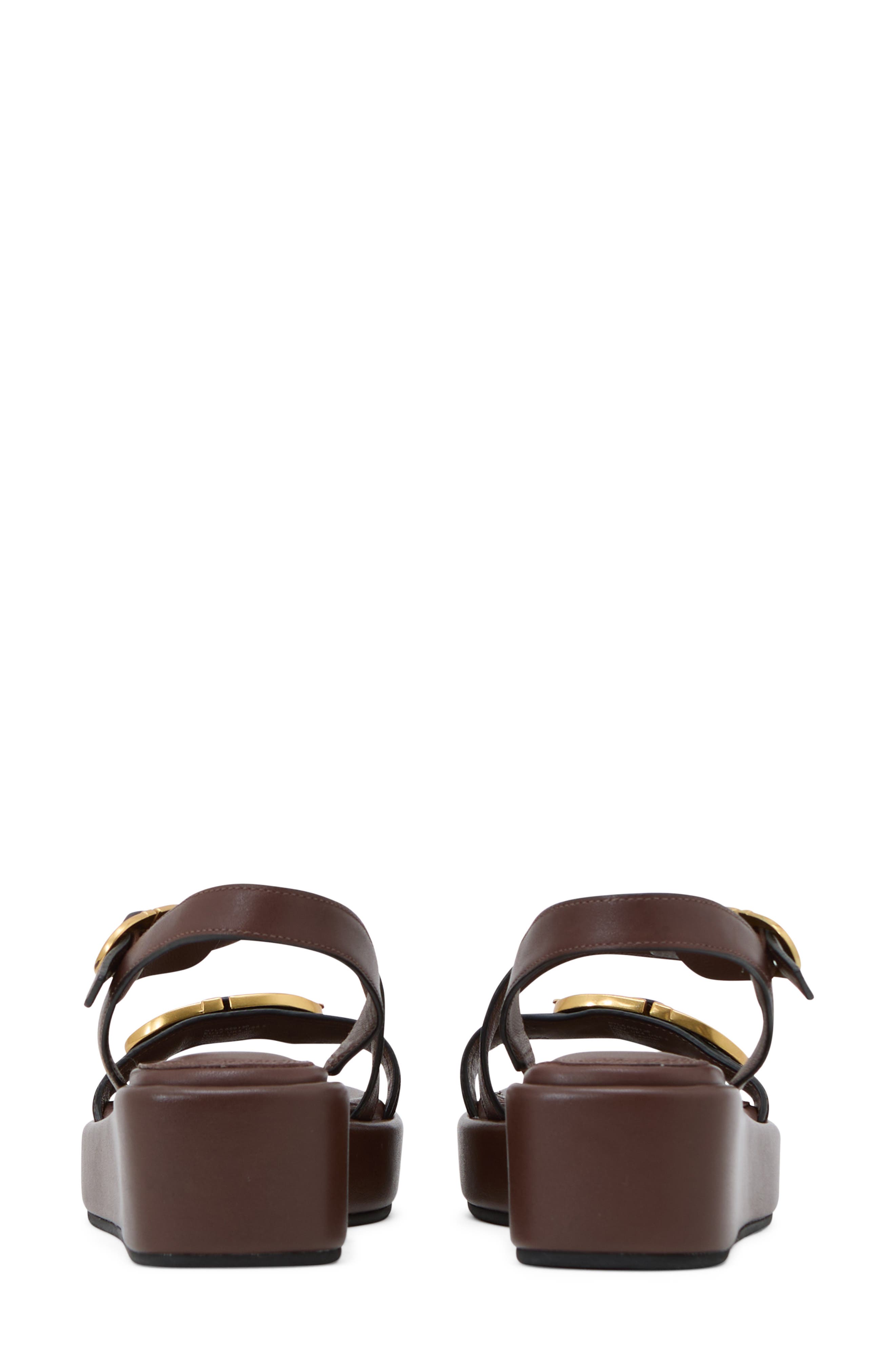 Reiss Nyla Slingback Platform Wedge Sandal, Alternate, color, Chocolate