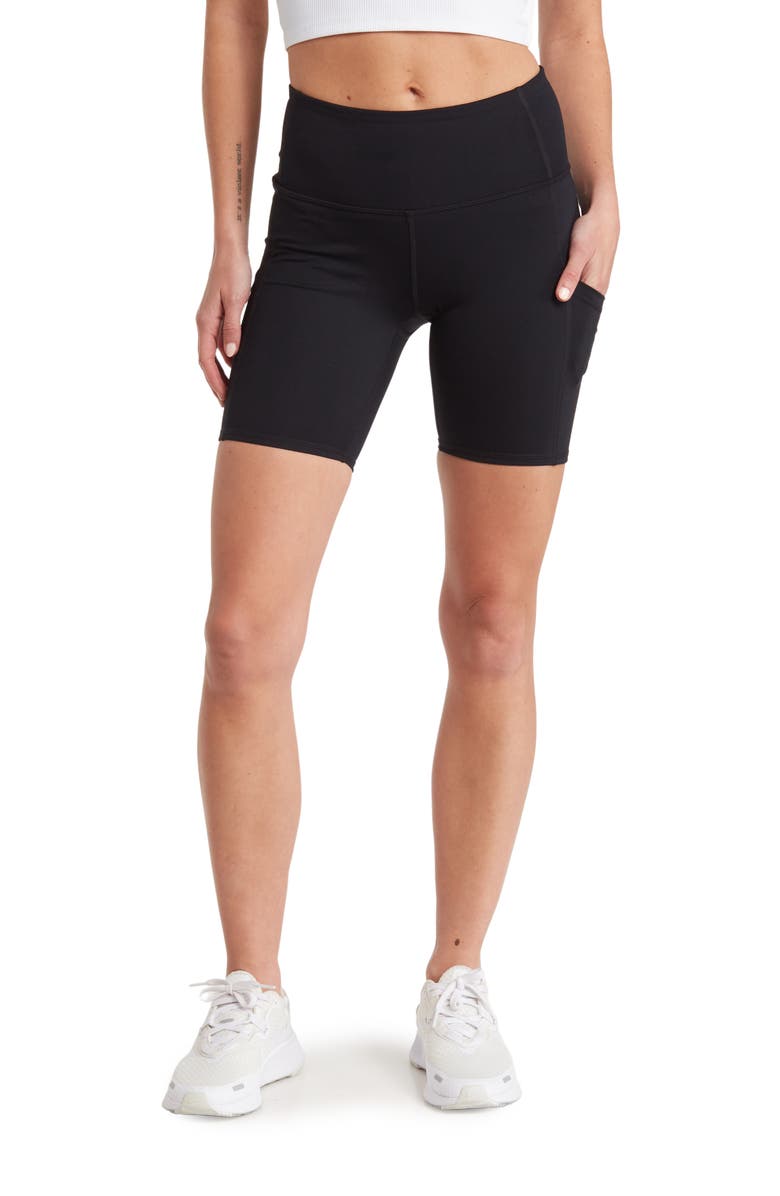 Z by Zella High Waist Moisture Wicking Daily Biker Shorts, Main, color,