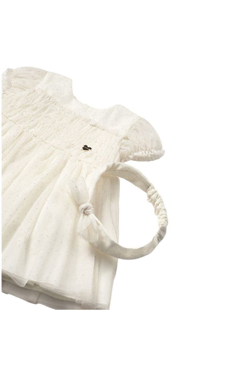 Mayoral Chiffon Dress Headband Set, Alternate, color, Ivory